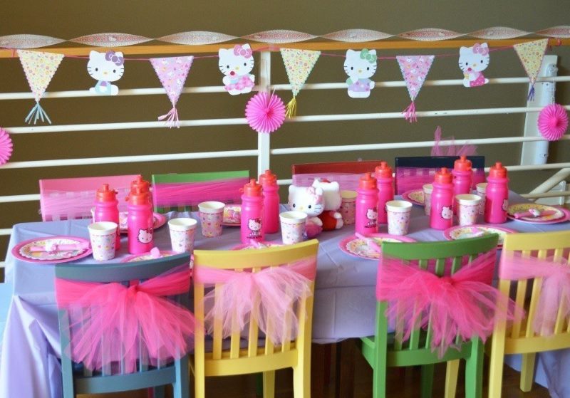Decorating highchairs for a birthday