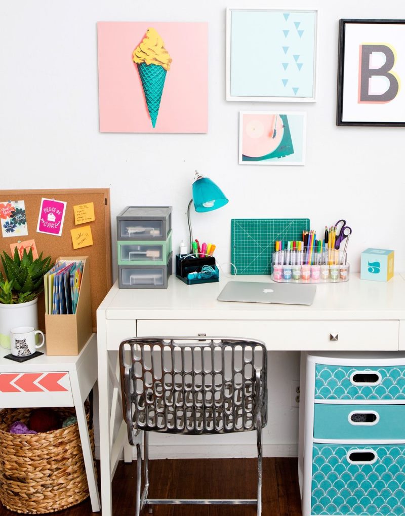 White desk in the home office