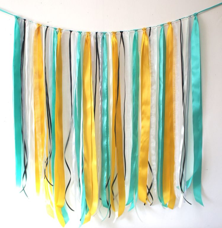 DIY colorful ribbon curtain