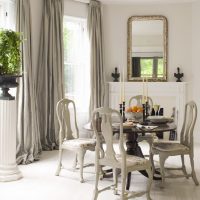 Gray classic style chairs