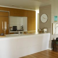 Bancone bar acrilico in cucina-soggiorno