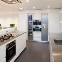Kitchen design with hi-tech island