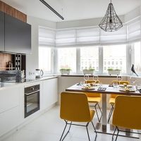 Kitchen interior after combining with a balcony