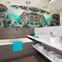 Papier peint design salle de bain