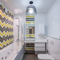 Bright mosaic pattern on the bathroom wall