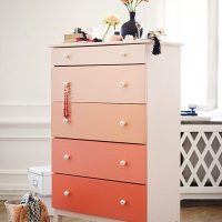 Painting cabinet drawers in pink shades
