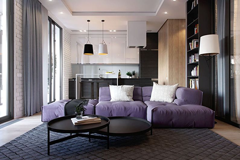 Progetta una cucina-soggiorno in stile moderno