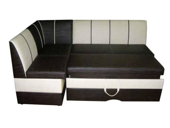 Sofa in dark colors.