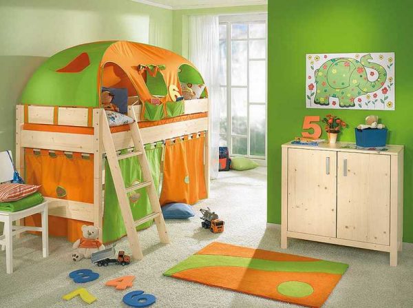 Bright bedroom for a boy