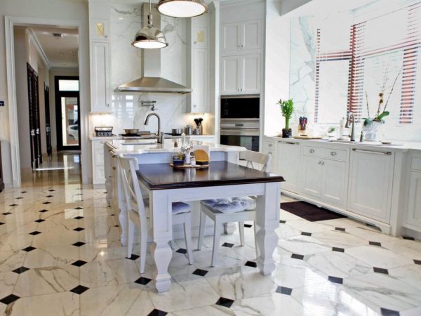 For the floor, choose a large tile
