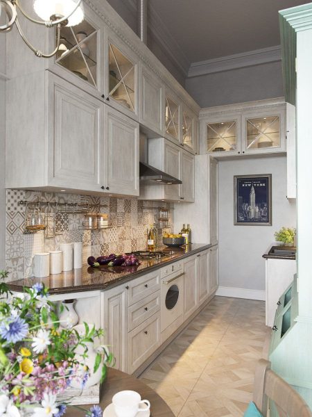 Provence style kitchen with MDF worktop