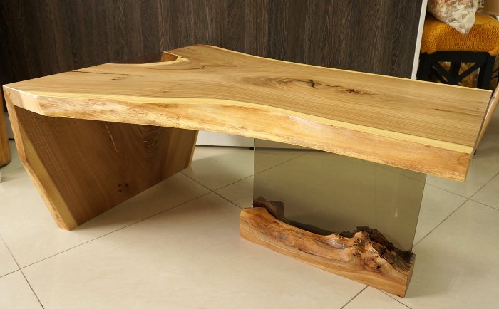 Countertop made of solid wood.