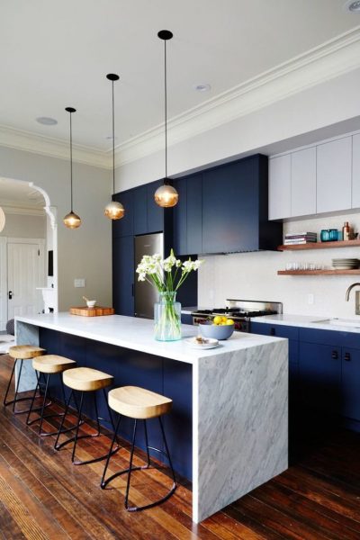 Stylish marble kitchen worktop