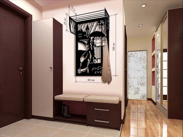 Invece di un armadio, un elegante gancio può essere posizionato nel corridoio