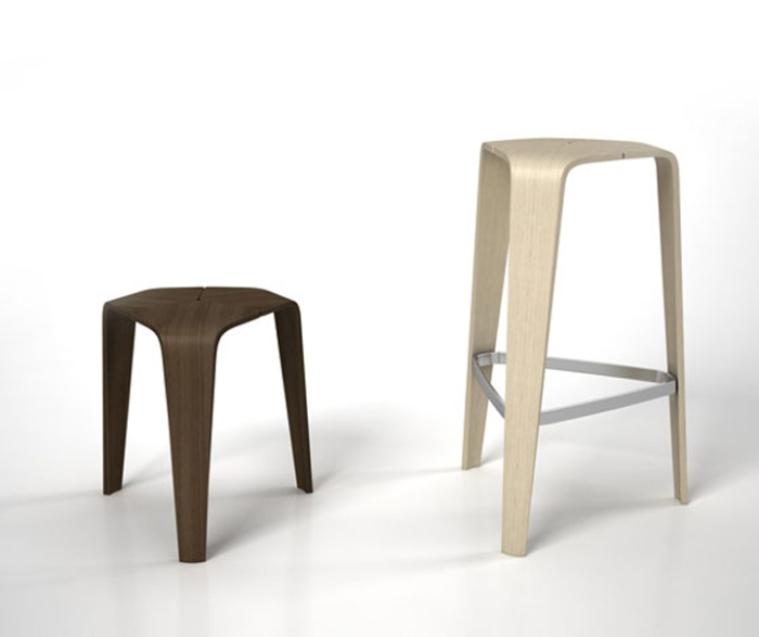 Designer plastic stools.