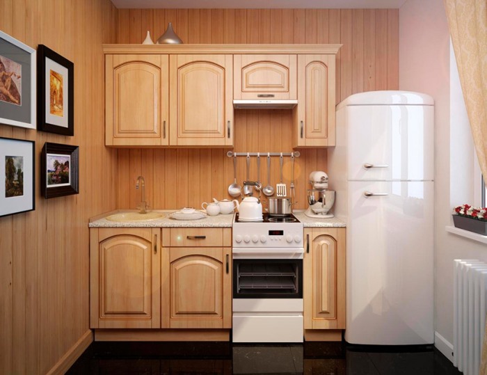 kitchen with fridge.