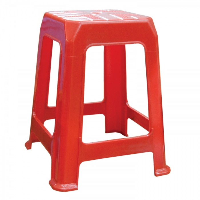 Plastic stool.