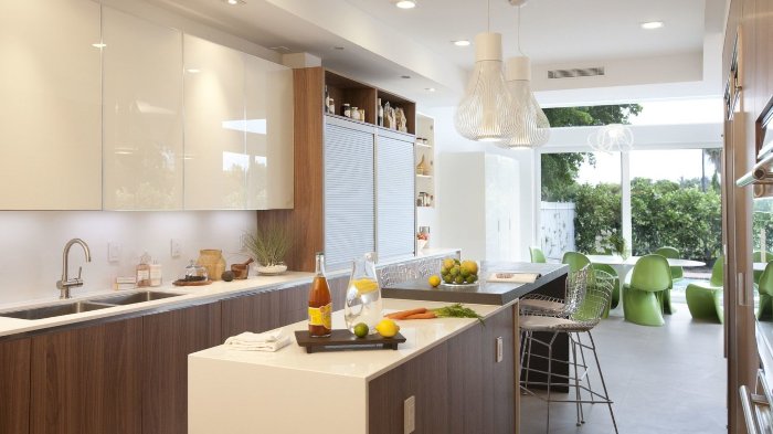 Kitchens with single-level countertops