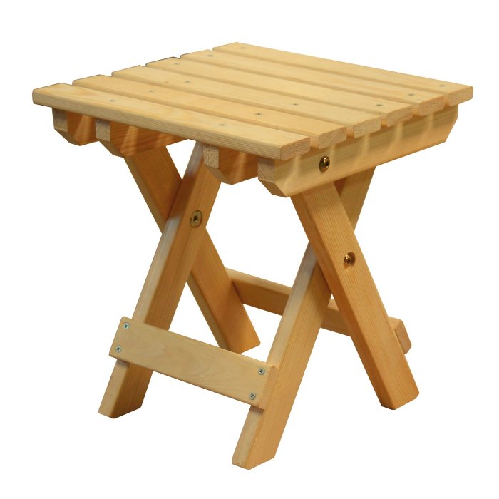 Folding wooden stool.