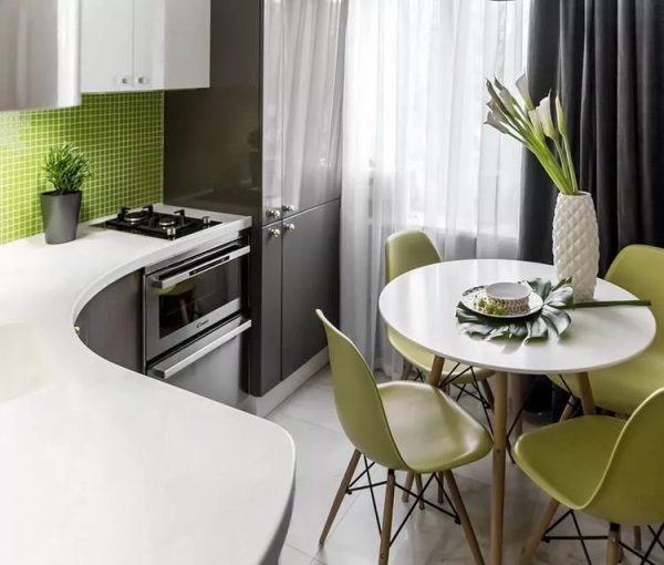 The main colors for the design of the kitchen in a modern style: white and black
