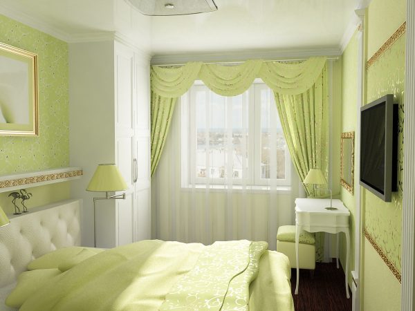 Shades of green give a discharge to the nervous system and organs of vision. The room retains a feeling of freshness, because the color is very easy to perceive.